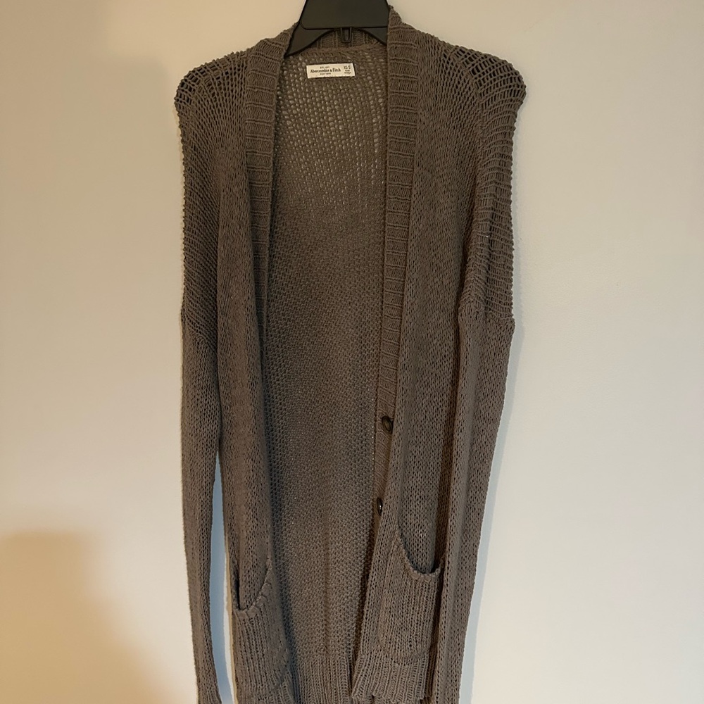 Abercrombie & Fitch Charcoal Knit Cardigan